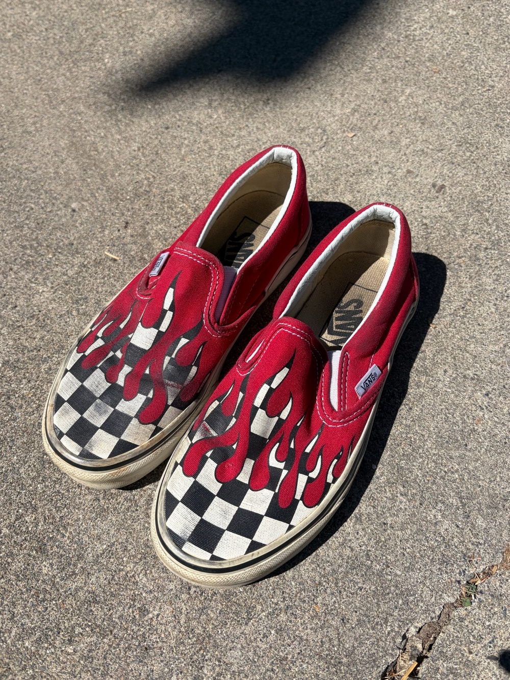 Vans Classic Slip-On – Red Flame Checkerboard